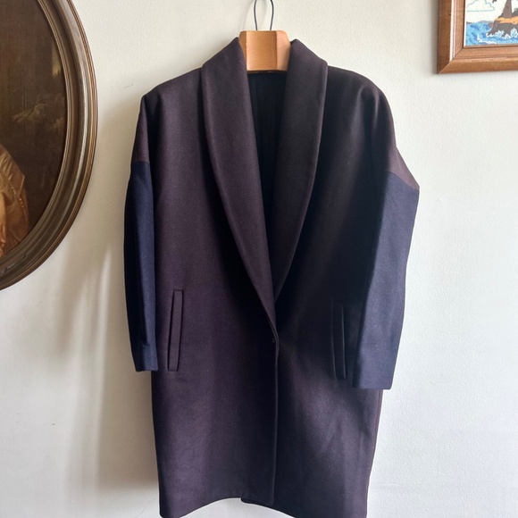 All Saints Dark Purple Women's Coat - Picture 3 of 11